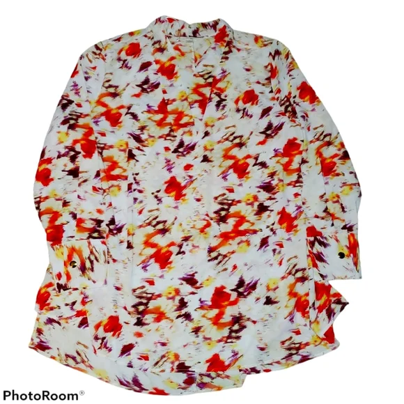 Terra & Sky NWT Plus Size V-Neck Long Sleeve Flowy Tunic Top 663 - Picture 7 of 9